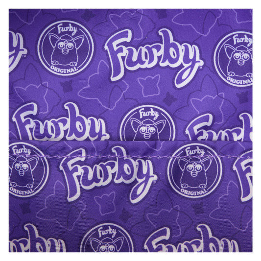 Mochila Furby Loungefly morada con orejas rosas y bolsillo frontal blanco - 6
