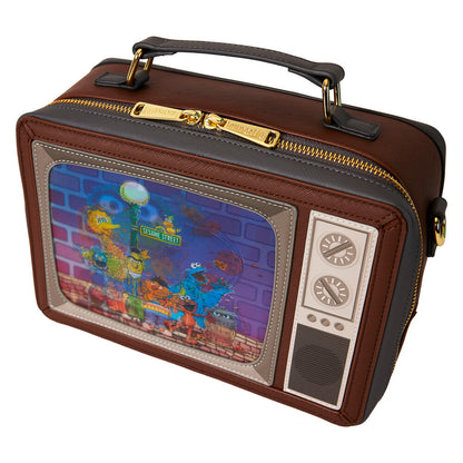 Bolso bandolera Loungefly de Barrio Sésamo con diseño de televisión retro - 3