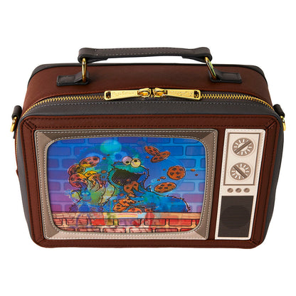Bolso bandolera Loungefly de Barrio Sésamo con diseño de televisión retro