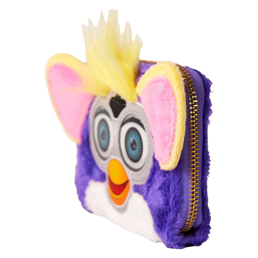 Cartera Furby Loungefly morada con orejas rosas y detalles de pelo - 5