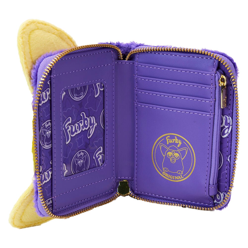 Cartera Furby Loungefly morada con orejas rosas y detalles de pelo - 3