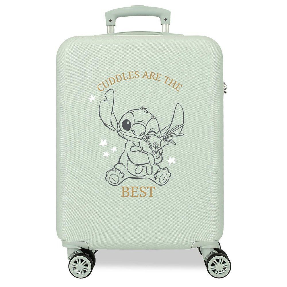 Maleta trolley verde menta de Stitch Disney con cuatro ruedas