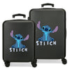 Set de dos maletas trolley negras con diseño de Stitch Disney