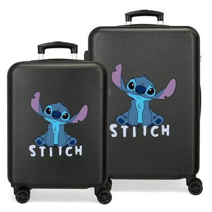 Set de dos maletas trolley negras con diseño de Stitch Disney