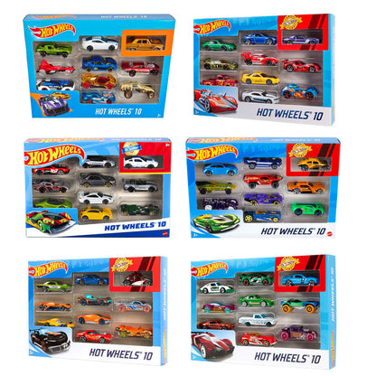 Blíster Hot Wheels con 10 coches a escala 1:64