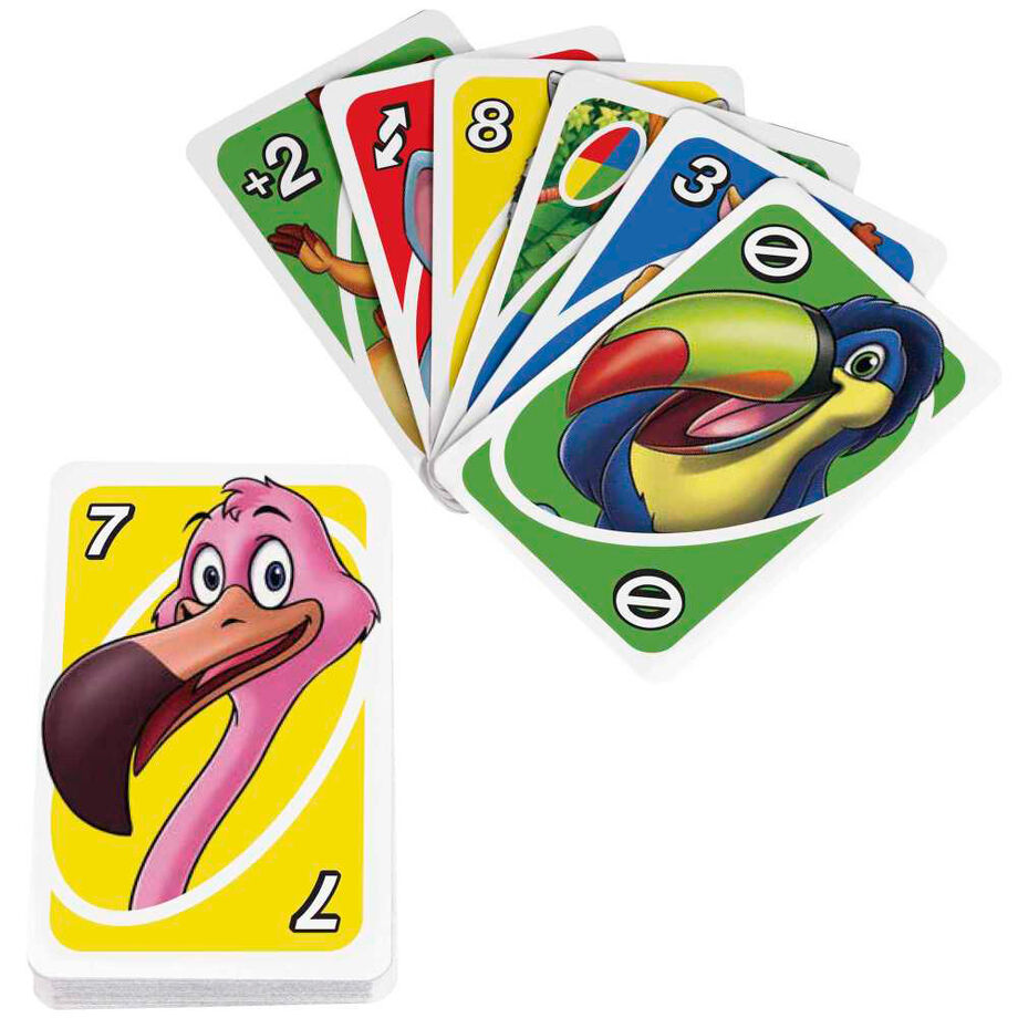 Juego de cartas UNO Junior de MATTEL con ilustraciones de animales - 4
