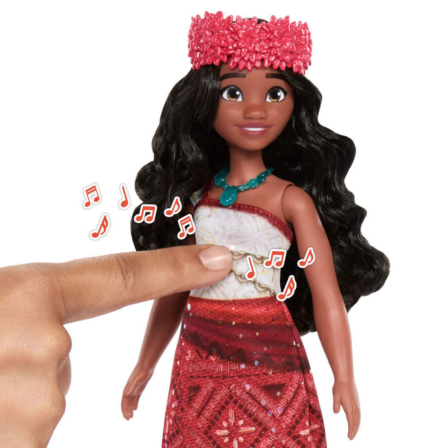 Muñeca cantarina Vaiana con vestido rojo, remo y accesorios - 4