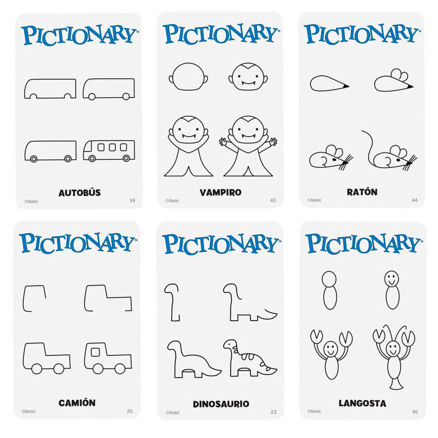 Caja del juego de mesa Pictionary en español de Mattel - 6
