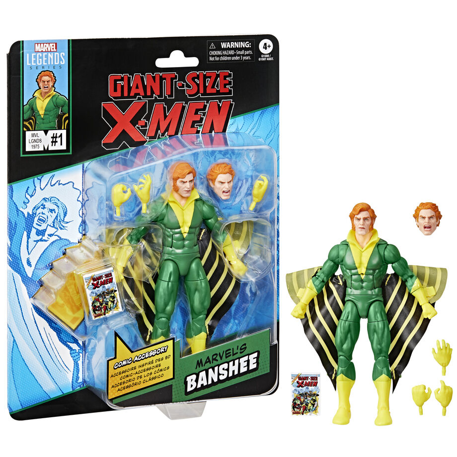 Figura articulada de Banshee de X-Men en verde y amarillo - 5