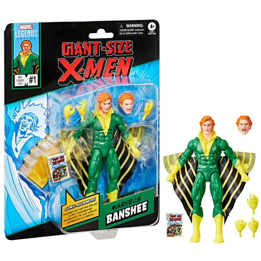 Figura articulada de Banshee de X-Men en verde y amarillo - 5