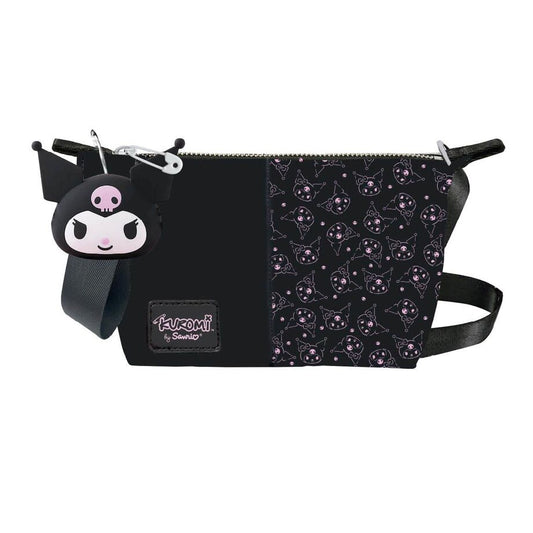 Bolso negro de Kuromi con estampado rosa y accesorio colgante - 2