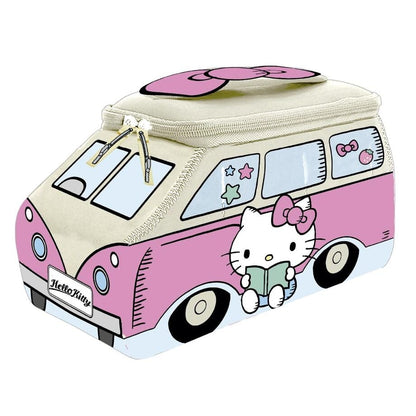 Neceser de viaje Hello Kitty con diseño de furgoneta rosa
