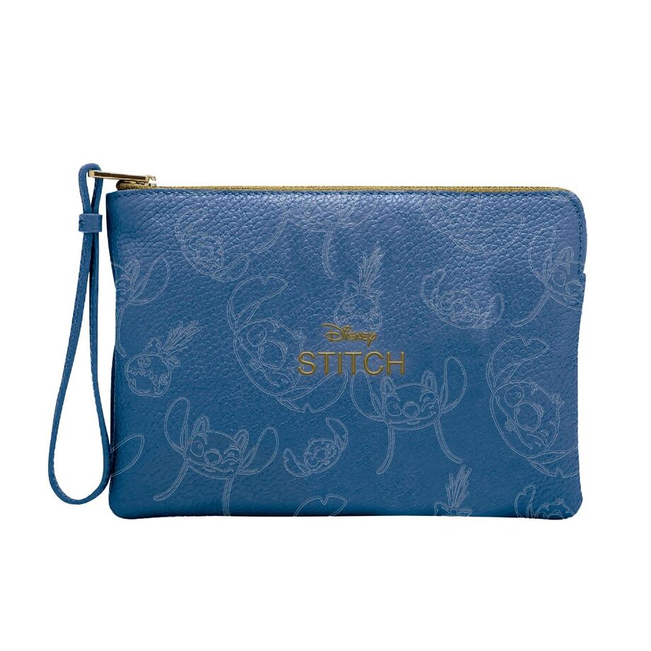 Neceser azul Stitch Disney con cremallera y asa lateral