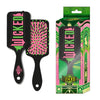 Cepillo para el pelo Wicked negro, rosa y verde con caja decorada