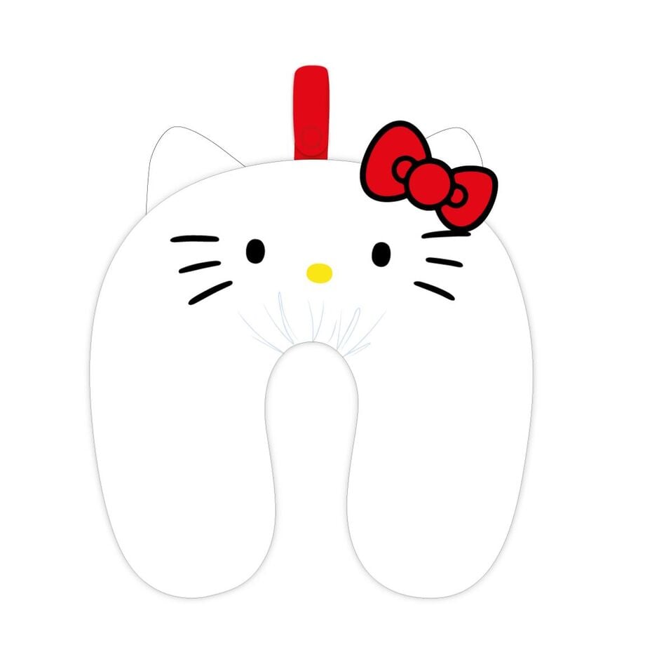 Cojín de viaje Hello Kitty en forma de U con lazo rojo