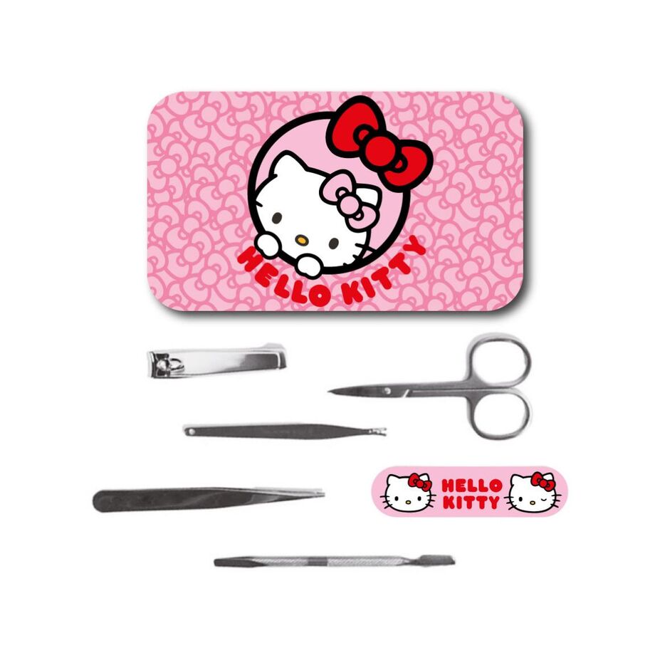 Set de manicura Hello Kitty CERDÁ con estuche rosa y utensilios
