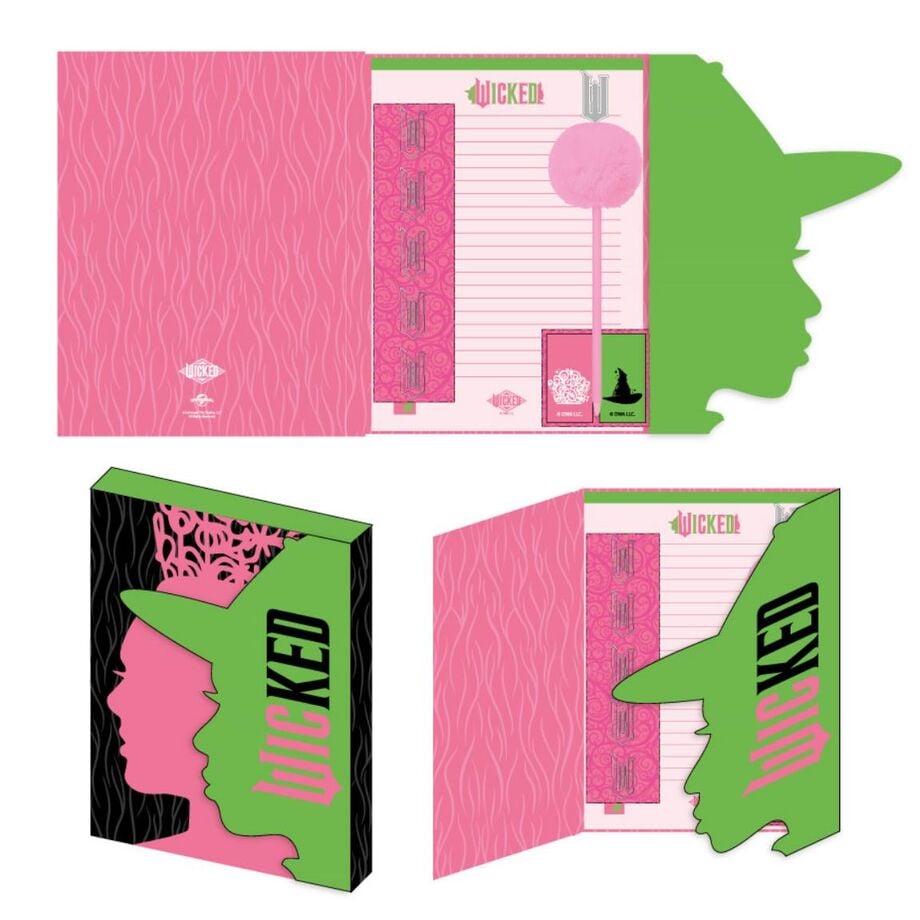 Set de papelería Wicked de CERDÁ en rosa y verde