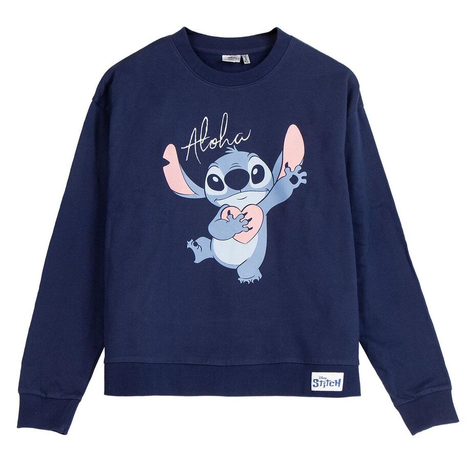 Sudadera azul marino de Stitch Disney con estampado Aloha