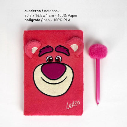 Set de papelería rosa de Lotso Toy Story con cuaderno y bolígrafo - 2