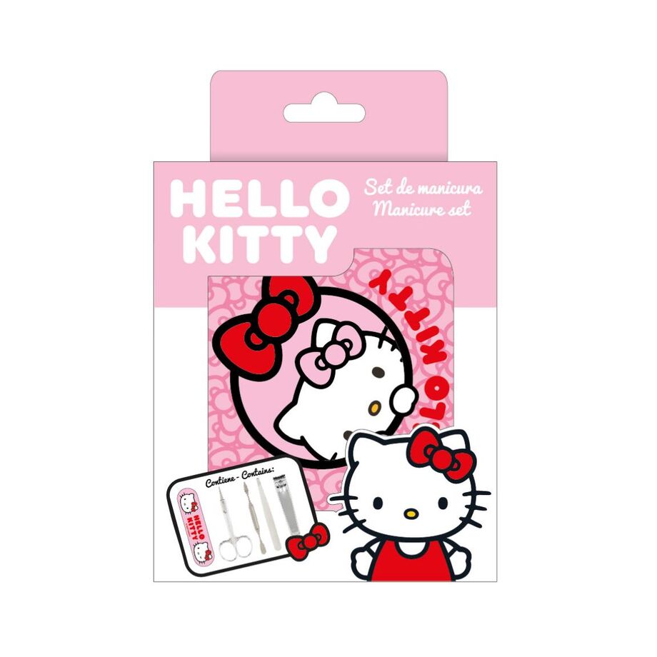 Set de manicura Hello Kitty CERDÁ con estuche rosa y utensilios - 2