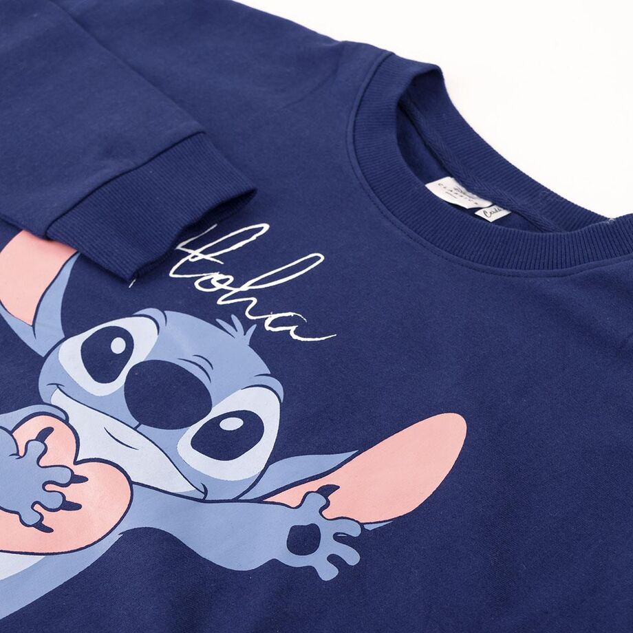 Sudadera azul marino de Stitch Disney con estampado Aloha - 3