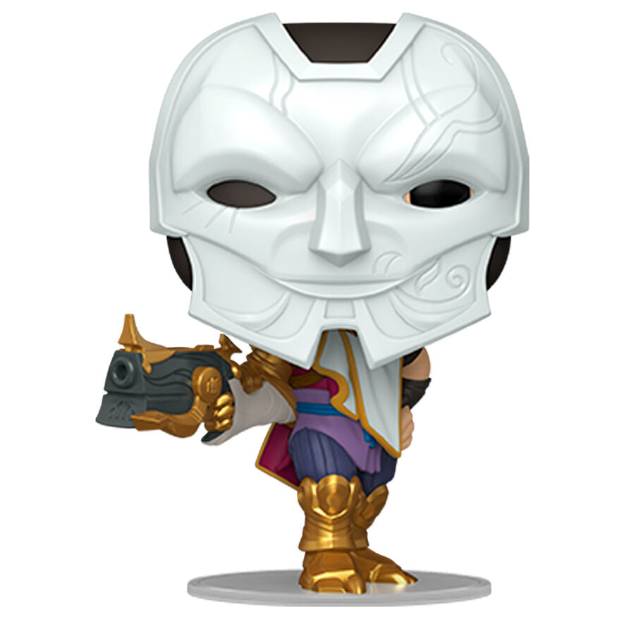 Figura Funko POP! de Jhin de League of Legends con máscara blanca y arma