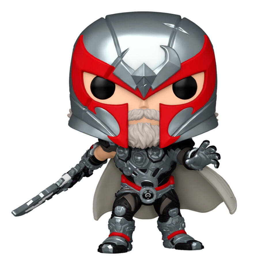 Figura Funko POP! de Magneto de Marvel Rivals con casco, armadura y capa