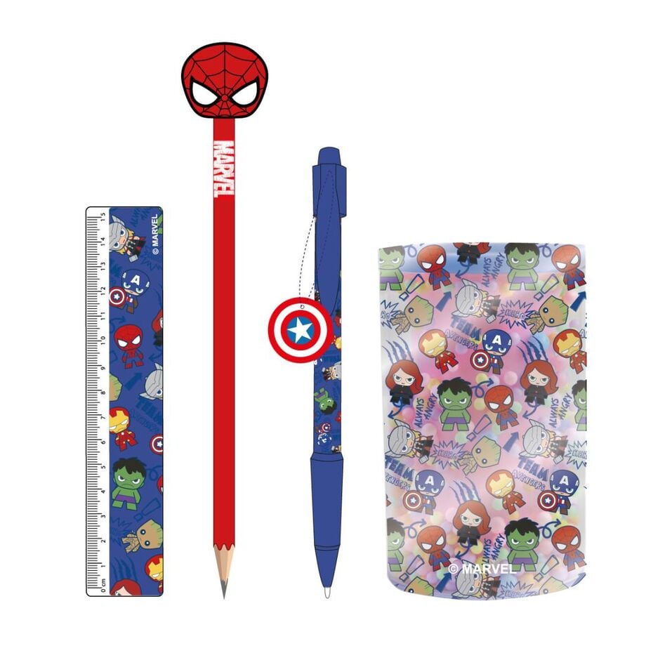 Portalápices cilíndrico Marvel Los Vengadores con estampado multicolor