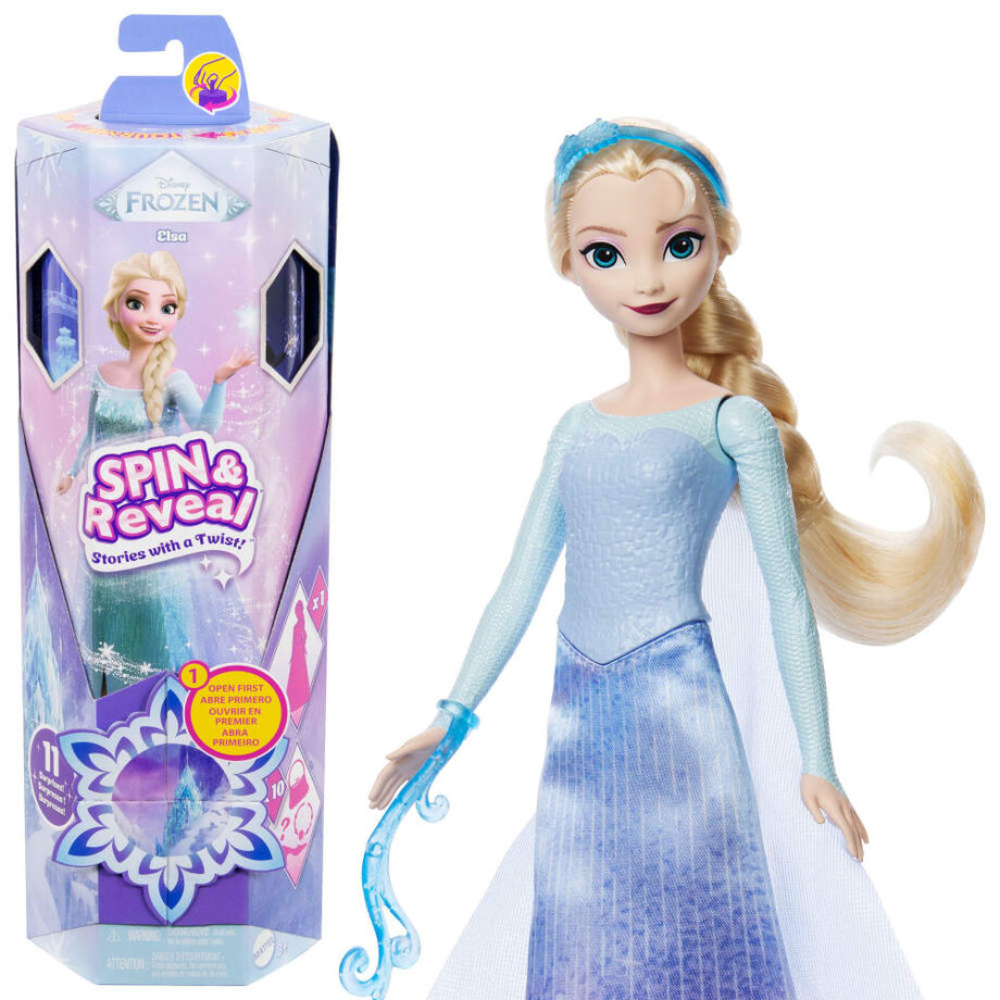 Muñeca Elsa de Disney Frozen Spin & Reveal con vestido azul