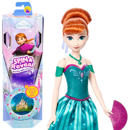 Muñeca Anna de Frozen con vestido turquesa y abanico