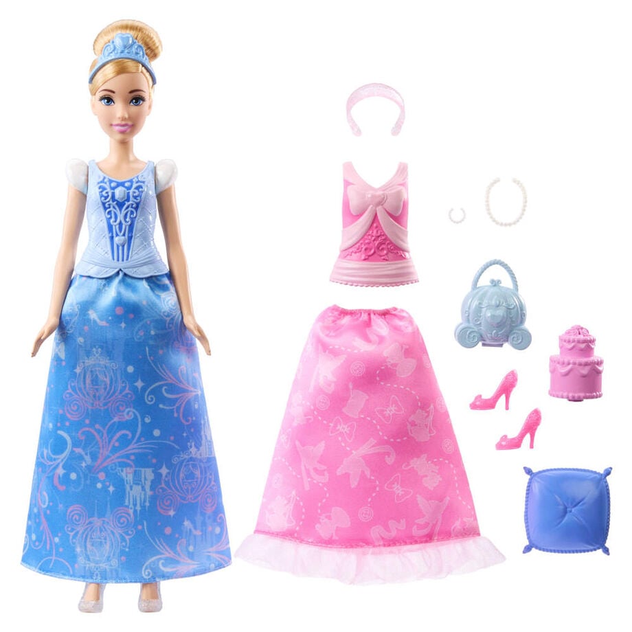 Muñeca Cenicienta Disney Princesas con look rosa y accesorios - 2
