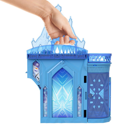 Castillo de hielo de Elsa Frozen Disney abierto con muñeca y figura de Olaf - 4