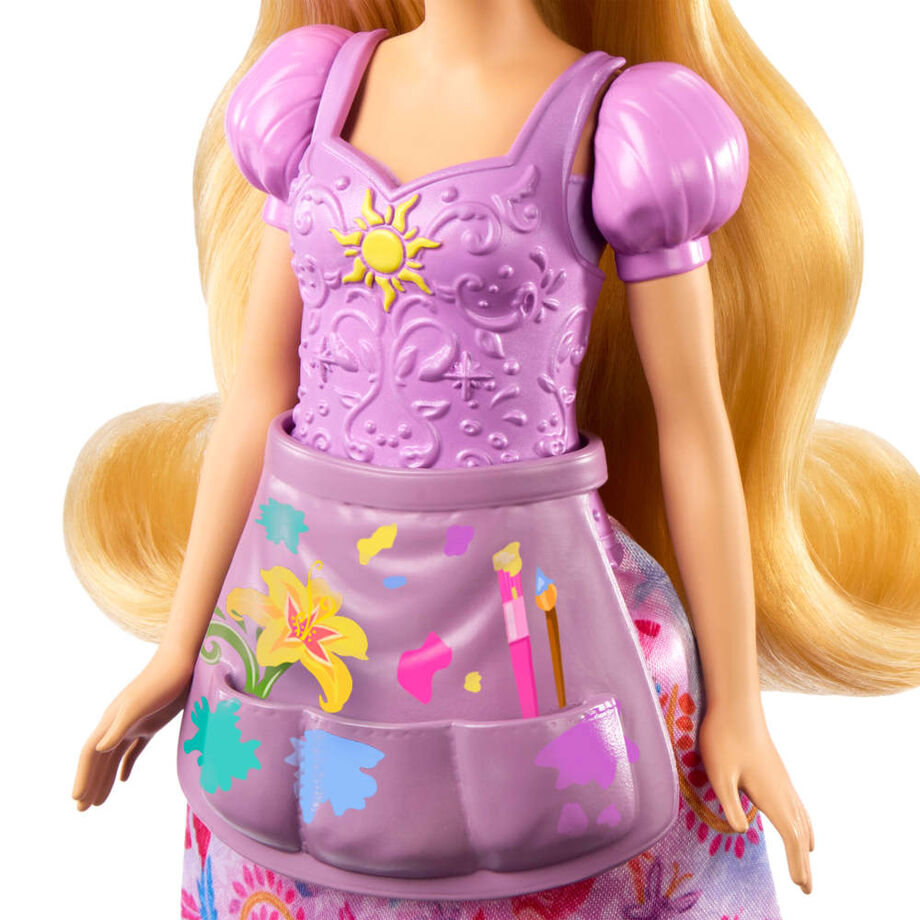 Muñeca Rapunzel Disney con dos looks y accesorios de pintura - 5
