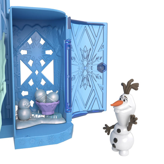 Castillo de hielo de Elsa Frozen Disney abierto con muñeca y figura de Olaf - 5