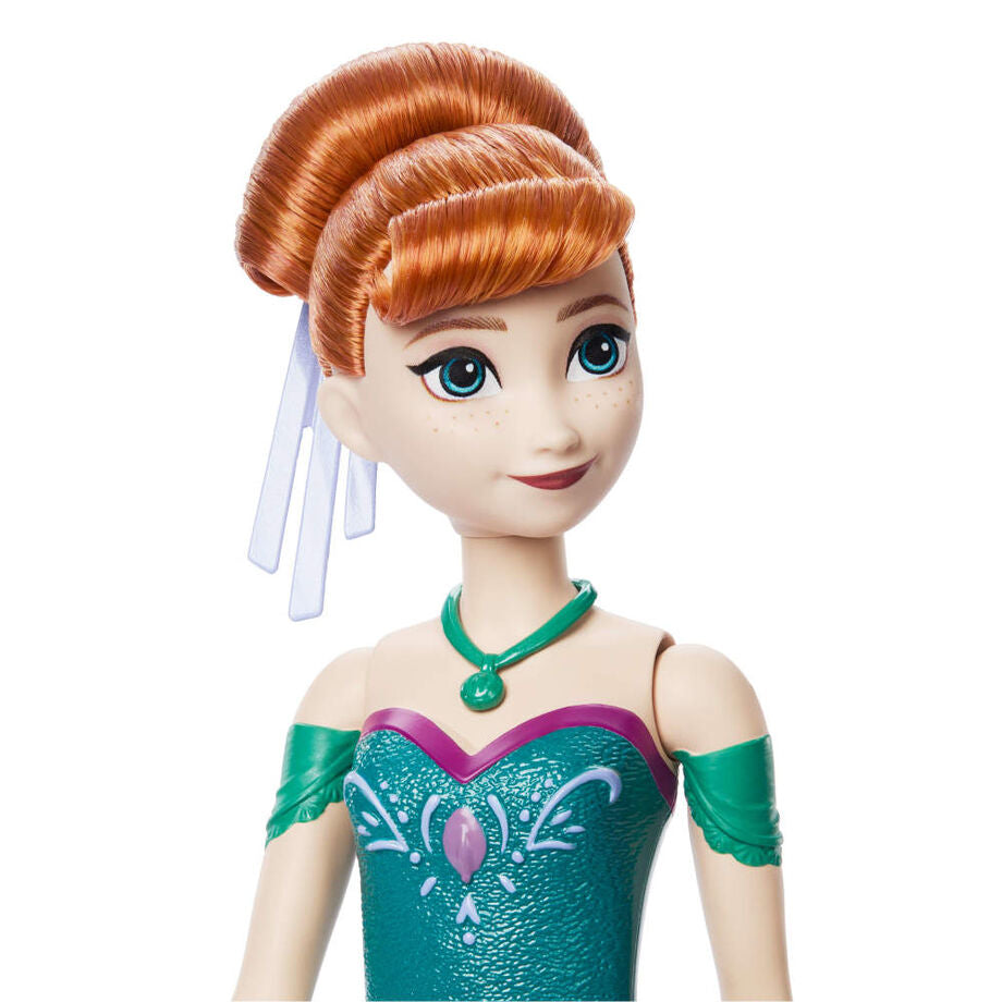 Muñeca Anna de Frozen con vestido turquesa y abanico - 5