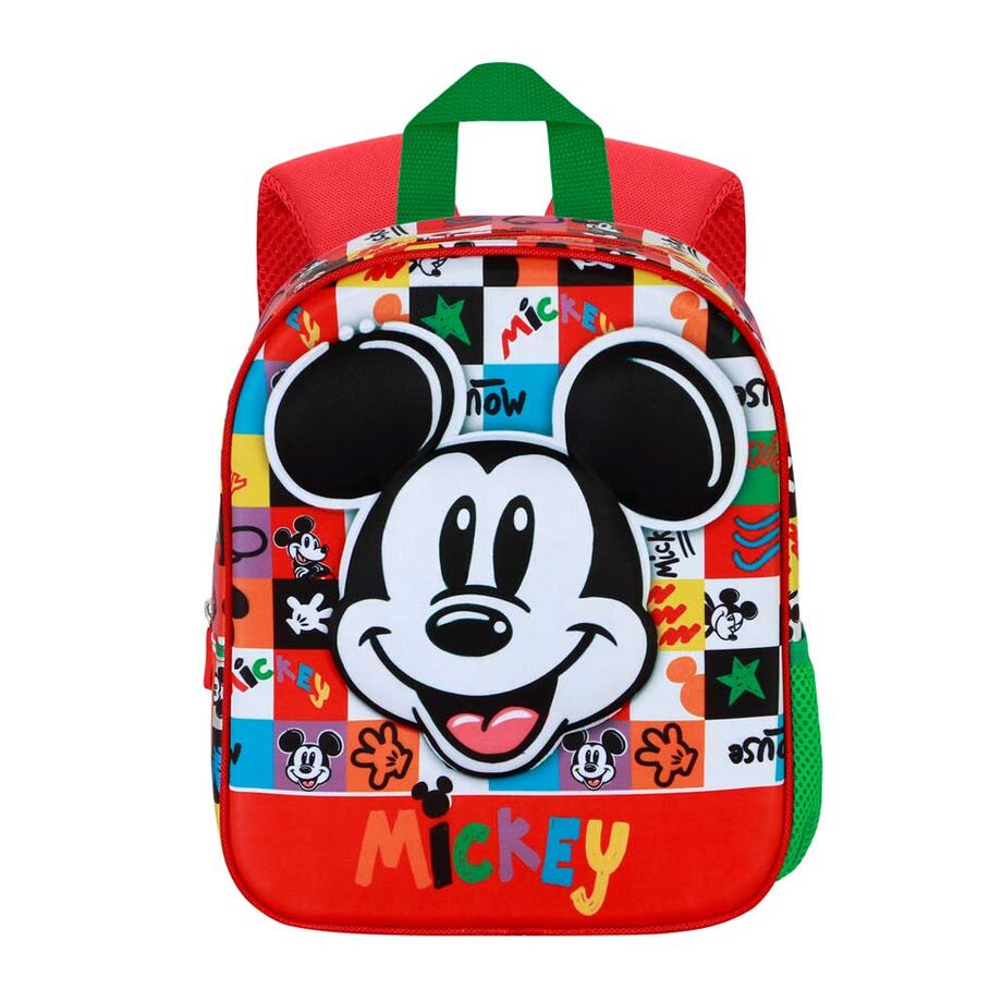 Mochila preescolar 3D de Mickey Disney con estampado colorido y bolsillo lateral de malla - 2