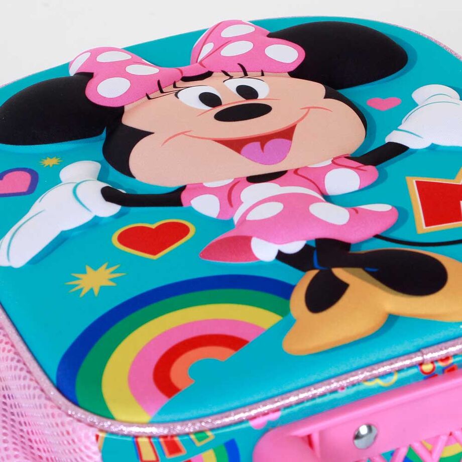 Trolley mochila infantil 3D de Minnie Disney en rosa y turquesa - 5