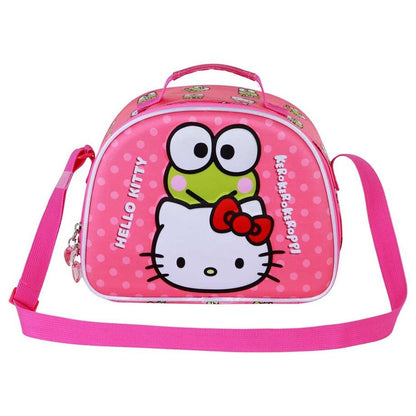 Bolsa portameriendas rosa 3D de Hello Kitty y Keroppi