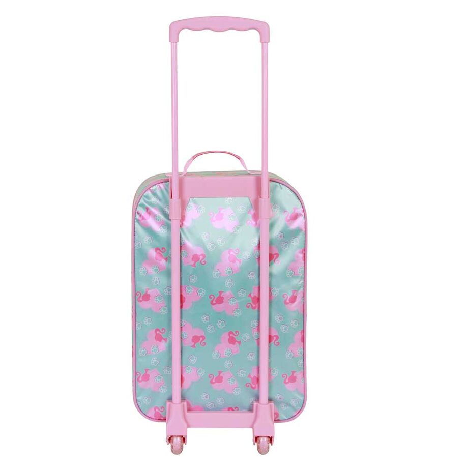 Maleta trolley infantil rosa Barbie Pets con relieve 3D - 2