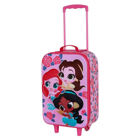Maleta trolley infantil rosa 3D Flowers de Princesas Disney - 4