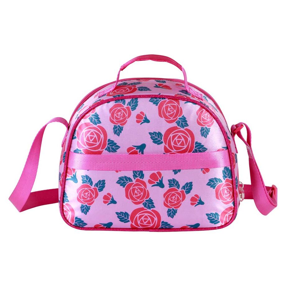 Bolsa portameriendas rosa 3D de Princesas Disney con flores - 3