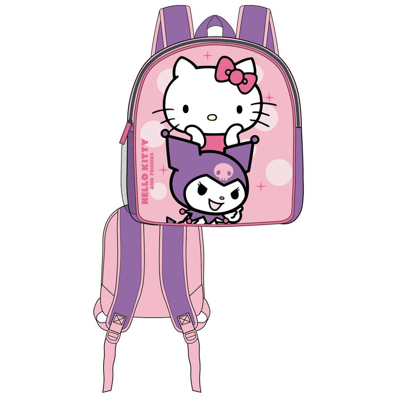 Mochila rosa 3D de Kuromi y Hello Kitty - 2