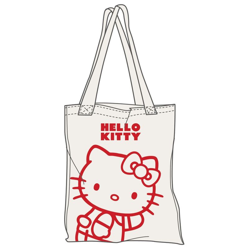 Bolsa de algodón Hello Kitty de SANRIO con asas largas