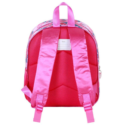 Mochila rosa 3D Flowers de Princesas Disney con bolsillo lateral de malla - 3
