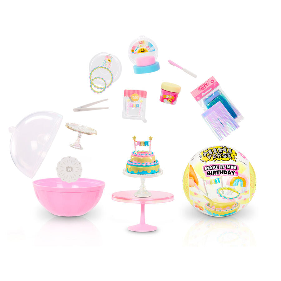 Cápsula sorpresa MGA Miniverse Make It Mini Birthday con mini decoraciones de fiesta - 6