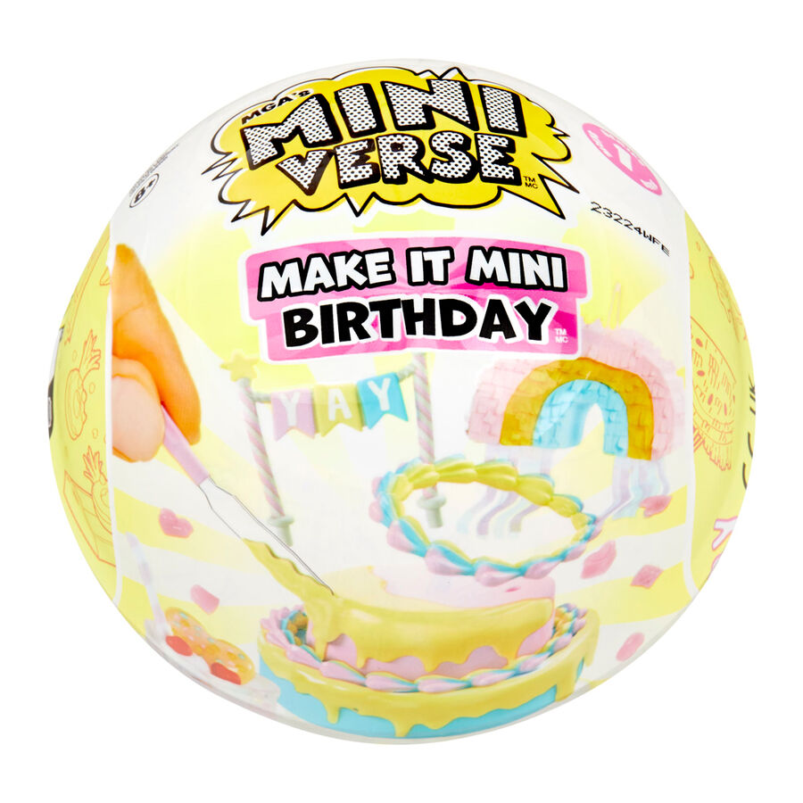 Cápsula sorpresa MGA Miniverse Make It Mini Birthday con mini decoraciones de fiesta - 9