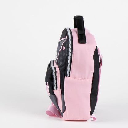 Mochila Kuromi Hello Kitty rosa y negra de 23 cm - 3