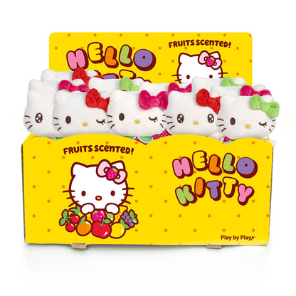 Peluche perfumado de Hello Kitty con lazo de color y diseño de frutas