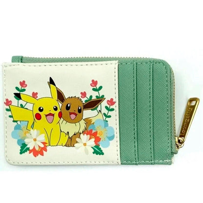 Tarjetero Loungefly de Pikachu y Eevee con flores - 2