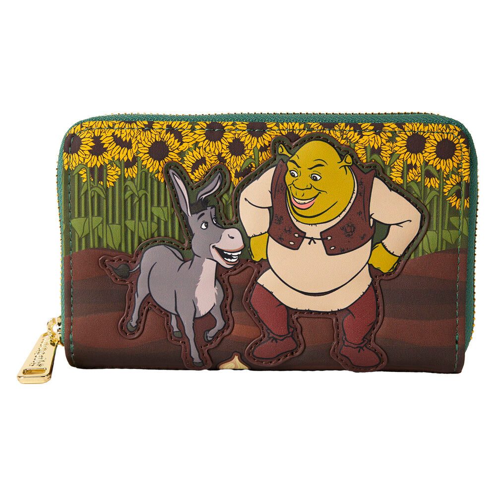 Cartera Loungefly de Shrek y Asno con estampado de girasoles
